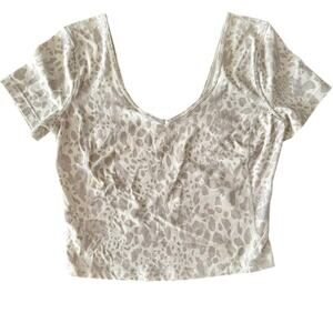 Lululemon‎ Align Tee Nulu Cheetah Camo Antique White